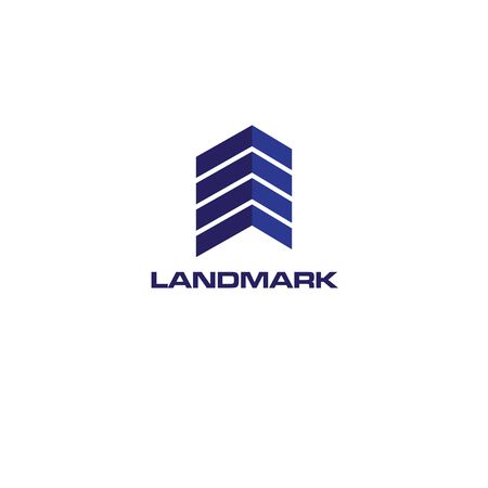 striped building icon logo conceptのイラスト素材