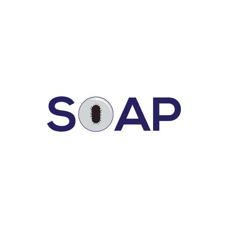 soap logo with germ on the bubbleのイラスト素材