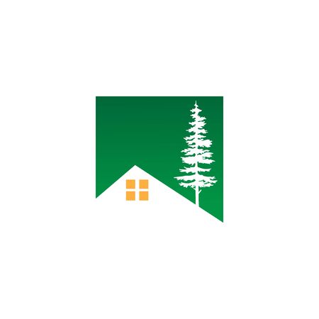 green home logo with treeのイラスト素材