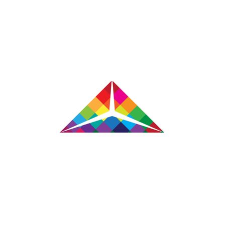 colorful pop prism rainbow logoのイラスト素材