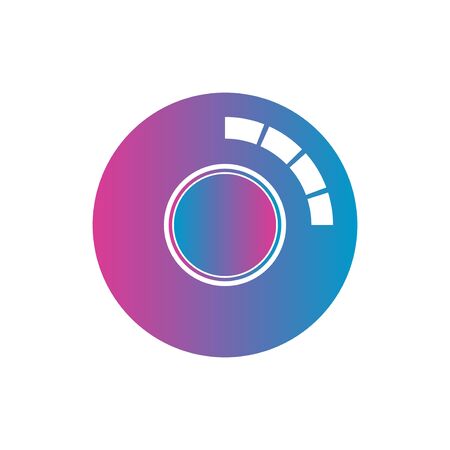 modern circle neon color lens camera logo symbol iconのイラスト素材