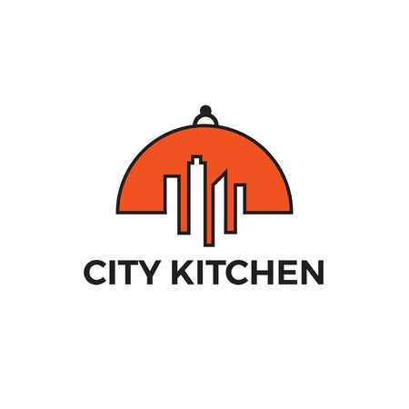 modern city kitchen chef logo conceptのイラスト素材