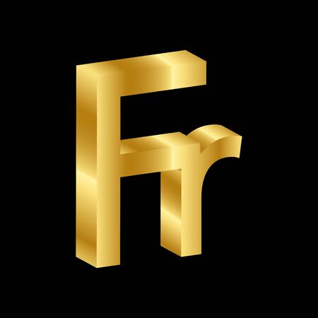 gold 3D luxury franc currency symbol vector 2のイラスト素材
