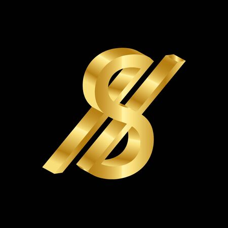 gold 3D luxury sum currency symbol vectorのイラスト素材