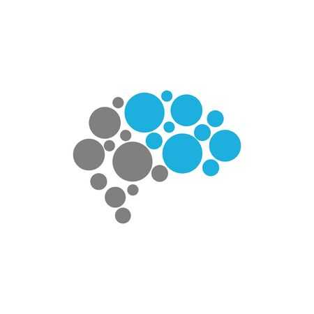 abstract doted brain logo icon templateのイラスト素材