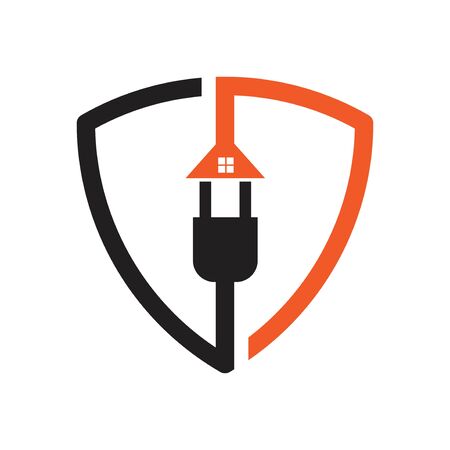 home shield electric logo conceptのイラスト素材