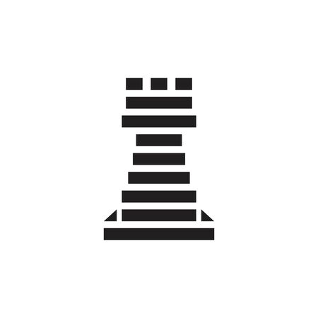 brick rook chess logo vector templateのイラスト素材