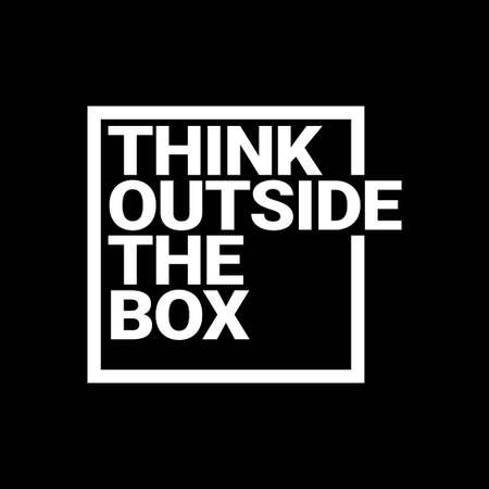 think outside the box typography quotes vectorのイラスト素材