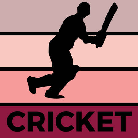 cricket silhouette sport activity vector graphicのイラスト素材