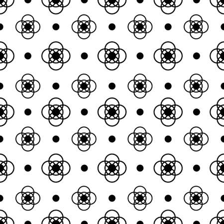 black and white circle dot vector patternのイラスト素材