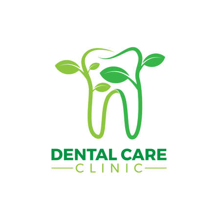green eco herb dental care clinic logoのイラスト素材
