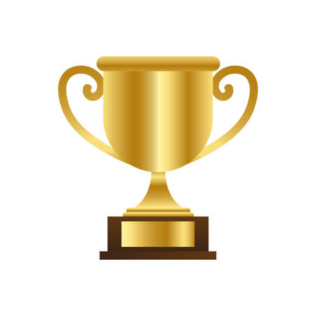 luxury gold trophy symbol logo illustration vector templateのイラスト素材