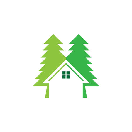 green house tree logo vector conceptのイラスト素材