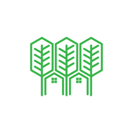 green house tree logo vector conceptのイラスト素材