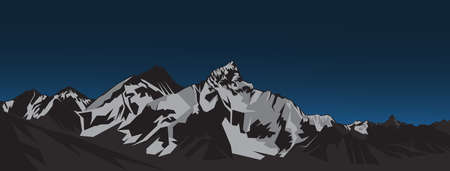 everest mountain landscape vector illustration with ultra wide sizeのイラスト素材