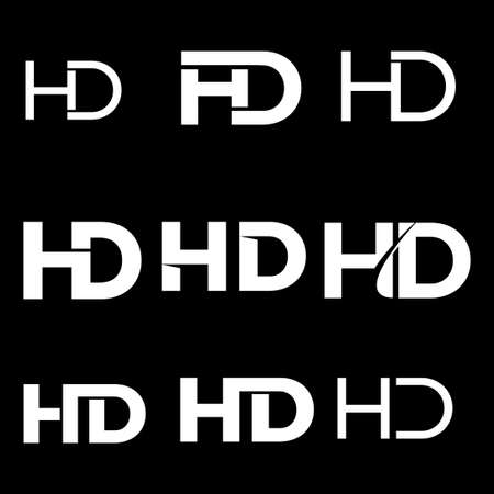 black and white letter HD monogram logo bundle collectionのイラスト素材
