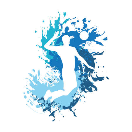 silhouette of sport activity with colorful splatter effect styleのイラスト素材