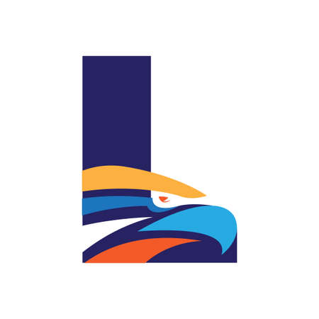 Letter initial logo with eagle head vector template suitable for any companiesのイラスト素材