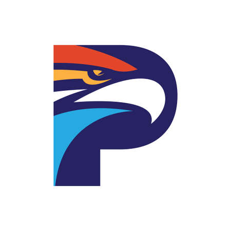 Letter initial logo with eagle head vector template suitable for any companies