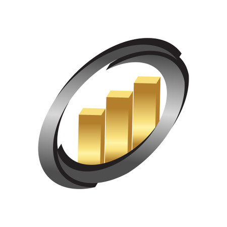 gold income bar icon templateのイラスト素材