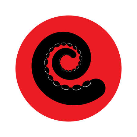 black and red octopus tentacle suitable for japanese suhi logo templateのイラスト素材