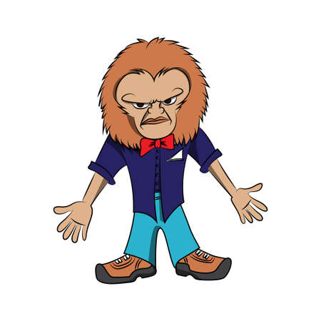trendy angry monkey mascot cartoonのイラスト素材
