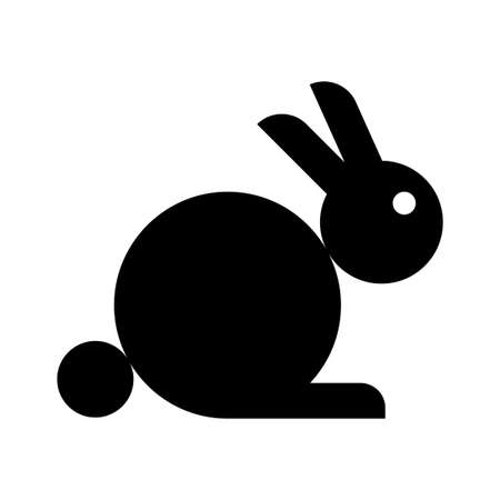 simple silhouette geometric rabbit logo templateのイラスト素材