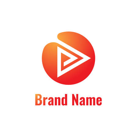 paper clip play logo vector templateのイラスト素材