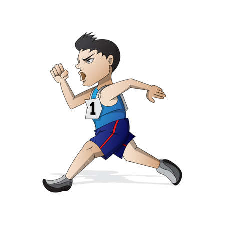 runner athlete running mascot cartoonのイラスト素材