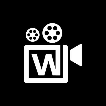 letter W video camera logo vector templateのイラスト素材