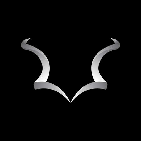 silver elegant kudu horn logo templateのイラスト素材