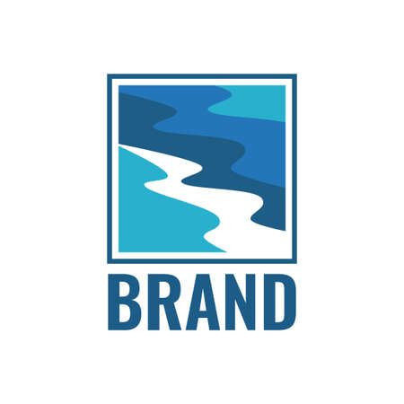 square blue river logo vector templateのイラスト素材