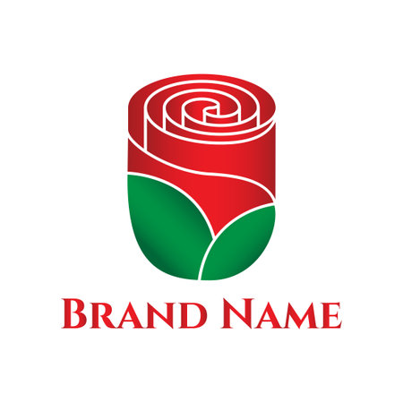 beautiful red flower logo templateのイラスト素材