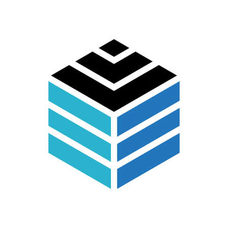 abstract geometric cube logo vector templateのイラスト素材