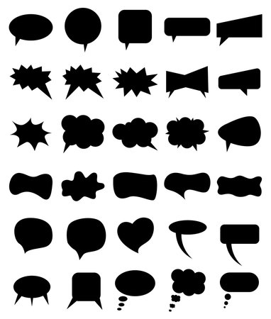 simple flat bubble talk comic bundle setのイラスト素材