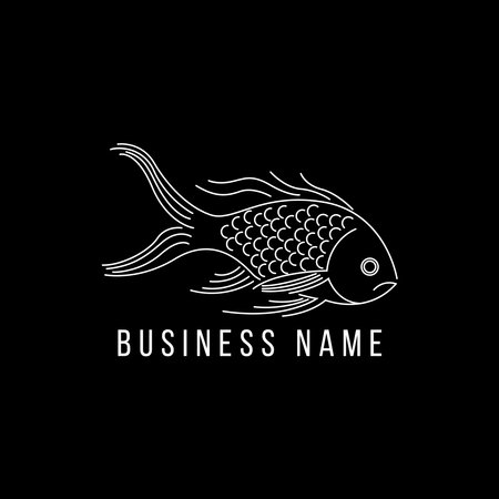 fish simple line logo templateのイラスト素材