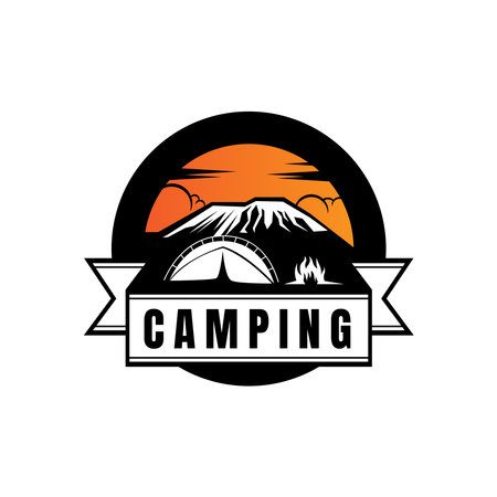 outdoor camping logo vector templateのイラスト素材