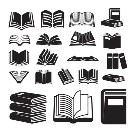 book silhouette vector bundle setのイラスト素材