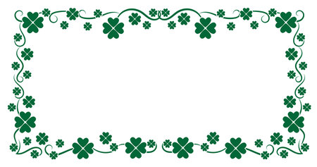 green  nature clover plant frame border 10のイラスト素材