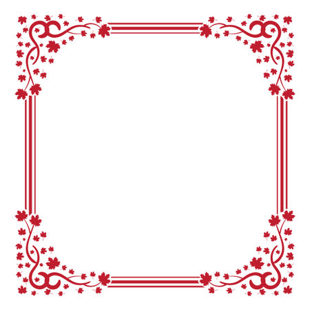 beautiful red maple plant border template vectorのイラスト素材