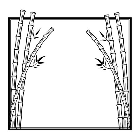 bamboo vector element with leaf and simple color designのイラスト素材