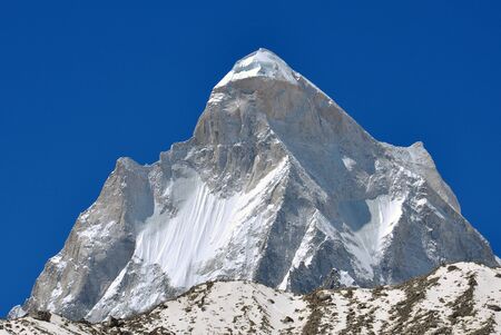 close shot of mount Shivling Peak