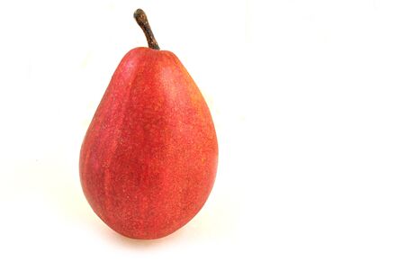 clsoe up of red pear isolated on white の写真素材