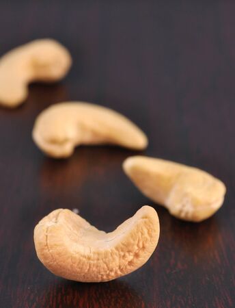 close up of cashew nut on dark backgroundの写真素材