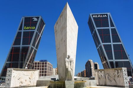 Spain, Madrid, Puerta de Europaの写真素材