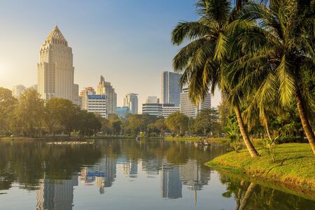 Bangkok, Lumphini park at Morningの写真素材