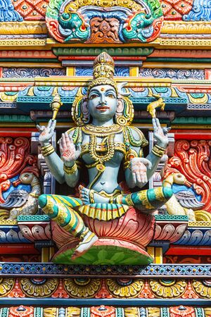 Thailand, Bangkok, Exterior detail of Sri Mariamman Temple in Silom Roadの写真素材