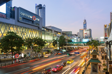 Thailand, Bangkok, Traffic on Ratchadamri Roadのeditorial素材