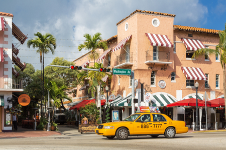 Espanola Way, South Beach, Miami, USAのeditorial素材