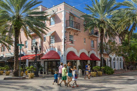 Espanola Way, South Beach, Miami, USAのeditorial素材